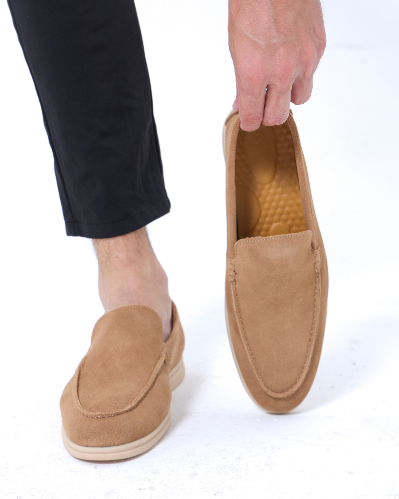 St. James – Comfortabele Suède Loafer-Karamel