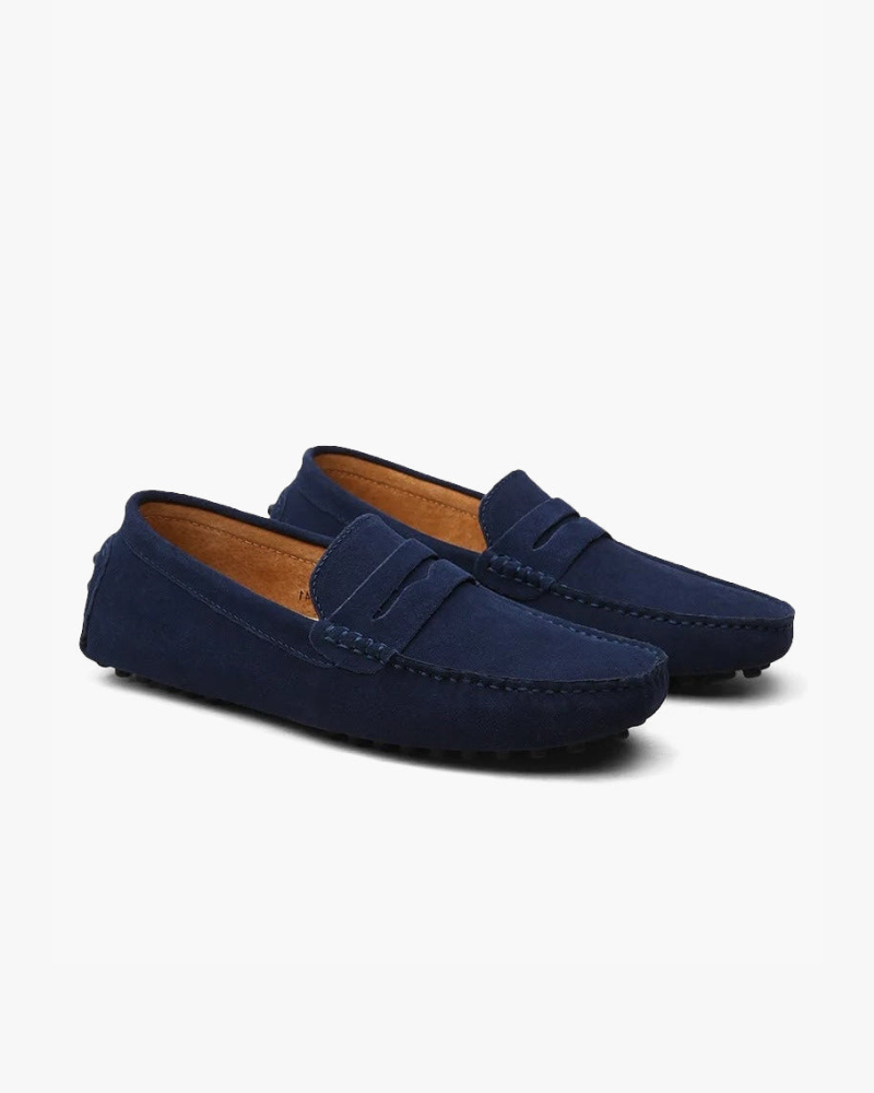St. James – Lichte Suède Instapper voor Heren – Marineblauw