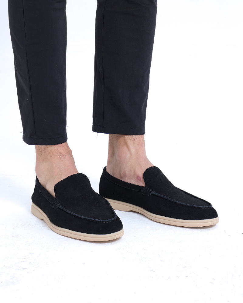 St. James – Comfortabele Suède Loafer-Zwart