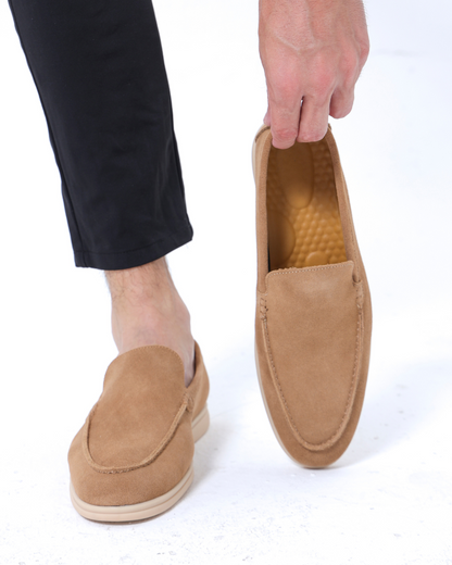 St. James – Comfortabele Suède Loafer-Karamel