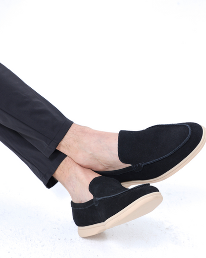 St. James – Comfortabele Suède Loafer-Zwart